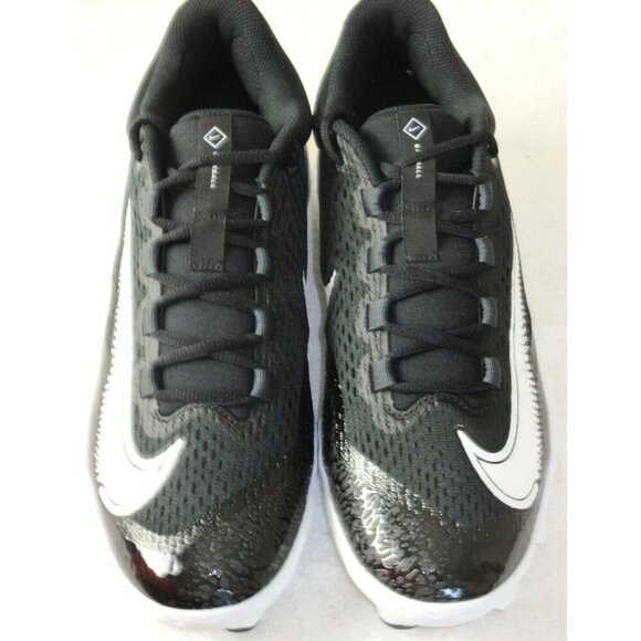 Nike Men\'s Alpha Huarache Elite 4 Low MCS Baseball Cleats Black White Size 11